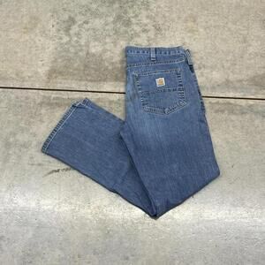 vintage carhartt faded blue relaxed fit jeans size 36 x 30